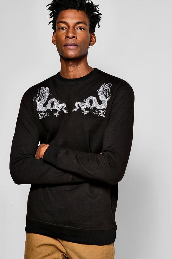 Dragon Embroidered Sweatshirt